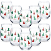 Maxcheck Christmas tree wine glass with red and green design adds festive charm to celebrations