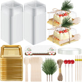 Maxdot Christmas bakery boxes with clear lids securely display treats for gifting.