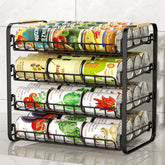 MAXIFFE 4 Tier Can Organizer, front view with easy-access stacked cans