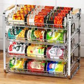MAXIFFE 4-tier can organizer on a countertop showing full storage for quick access.