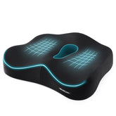 Max&Love memory foam seat cushion top view with breathable black mesh cover for comfortable seating.