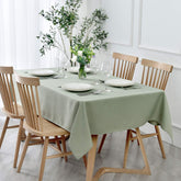 maxmill textured rectangle tablecloth sage green 60x84; durable jacquard for everyday dining