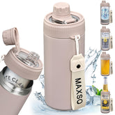 MAXSO sealed can cooler with fizz lid keeps drinks bubbly and portable