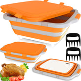 MAYALEAD BBQ prep tub with lid open for easy access during prep