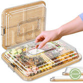 MAYELM foldable lid on charcuterie board enabling compact storage and display