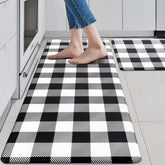 MAYHMYO anti-fatigue rug kitchen mat 2-pack provides cushioned comfort during long cooking sessions.