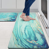 MAYHMYO teal marble gold anti-fatigue mat cushions long cooking sessions