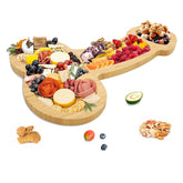 MAYISO Funny Aperitif Board bamboo close-up showing smooth surface for entertaining.
