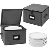 Mayniu 12-inch plate storage container with stackable design protecting dishes and saving space