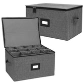 Mayniu wine glass storage box 2-pack with sturdy handles for easy transport.