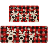 Maytycroo Christmas kitchen mat moose design, 17x47, non-slip for secure placement.