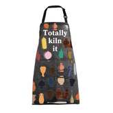 MBMSO Ceramic Artist Apron front view shows totally Kiln It design with adjustable fit for pottery.