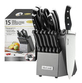 McCook built-in sharpener in knife block for quick touch ups