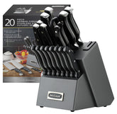 McCook knife-set built-in sharpener block for quick edge touch-ups