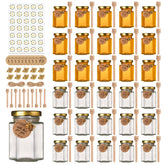 Mcupper 4 oz honey jar with dipper, ideal for wedding or shower favors.