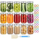 McUpper glass mason jar 16oz regular-mouth shows contents clearly for easy identification