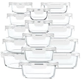 MCIRCO 30-piece glass storage set keeps fridge and pantry organized.