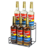 MCSAPIL coffee syrup organizer with six bottles on a stylish kitchen counter