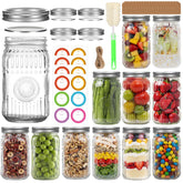 Mcupper 32 oz wide-mouth mason jar with lid for easy filling and visibility