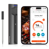 Meatmeet Pro WiFi thermometer front view shows remote cooking monitoring capability