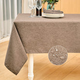 Mebakuk rectangle table cloth in flaxen protects surfaces during family meals