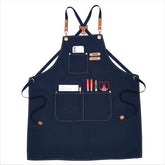 MEEDEN painting apron in cross-back navy color for mess-free painting sessions.