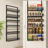 Mefirt over-the-door organizer assembly showing modular baskets for versatile storage.