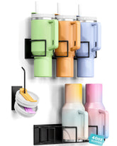 Megapuxin magnetic Stanley cup holder on refrigerator keeps 6 cups organized at a glance.