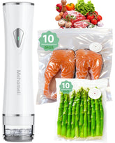 Mehomeli compact vacuum sealer front view—portable kitchen tool for quick airtight sealing.