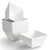 Meideal porcelain small serving bowls stacked for space-saving dining.