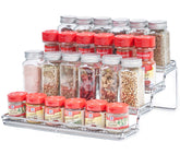 MEIQIHOME 4-tier spice rack on countertop for organized spice storage.