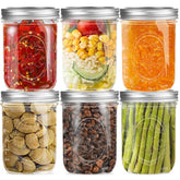 Melcars wide-mouth 16 oz mason jar set with lids and bands ready for canning and storage
