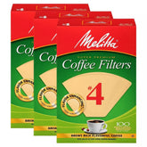 Melitta Cone No.4 natural brown coffee filters ready for a clean, consistent brew.