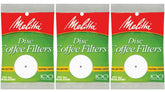 Melitta 100-pack disc filters fit 3.5-inch baskets for leak-free percolator brewing.
