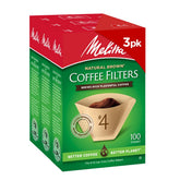 Melitta four-cone filter natural brown for 8-12 cup brews