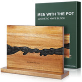 MEN WITH THE POT magnetic knife block front view shows compact organized counter storage