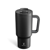 Meoky 32 oz tumbler with handle and flip straw for easy sipping on the go.