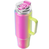 Meoky 40oz tumbler with handle, front view, ideal for on-the-go hydration.