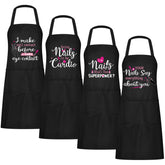 Mepase nail tech apron 4-piece pack with pockets keeps tools organized during client sessions.