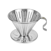 MERMOO YILAN pour-over dripper top view in stainless steel for precise pour-over brewing