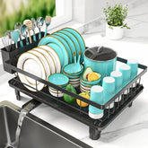MERRYBOX dish rack countertop full view highlights spacious drying area for plates and bowls