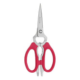 Messermeister 8-Inch Take-Apart Scissors in red for versatile kitchen tasks