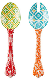 Metahom orange and red salad servers for easy tossing and serving.