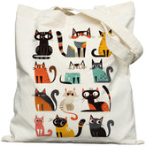 METALPHA Funny Cat Tote Bag front view with playful print for daily use.
