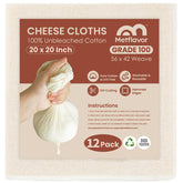 Metflavor cheesecloth 20x20 inch dense weave ideal for yogurt filtration.