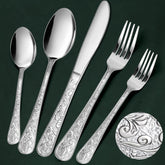 Meythway vintage carved silverware dining knife for elegant, precise slicing.