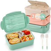 Mfacoy 3-pack bento box set with three compartments for balanced meals.