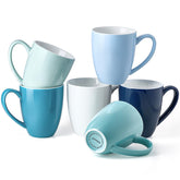 Mfacoy porcelain mug set of six in blue tones for daily coffee rituals