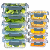 MFY 10-pack glass containers with 36oz size for meal prep and leftovers.