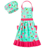MHJY kids apron set with unicorn print, vibrant and easy to clean for creative cooking